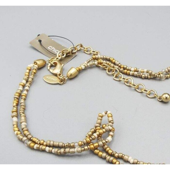 Chico's NWT Double Strand Colorful Colorblock Seed Bead Long 41.5" Necklace - Picture 6 of 6